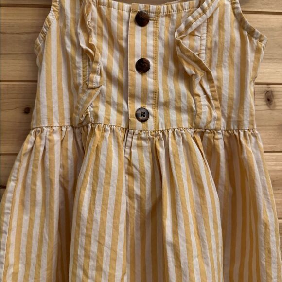 Hanna Andersson Size 100/4 Mustard Yellow Pinstripe Sleeveless Dress - Picture 8 of 12